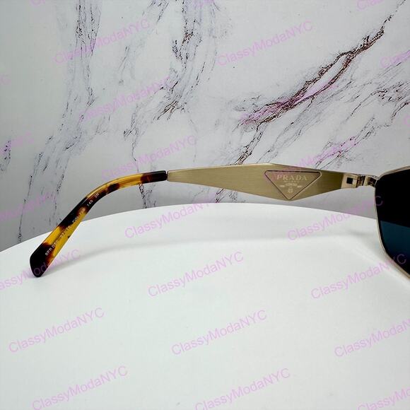New PRADA Sunglasses Gold Metal 3D Logo Aviator Cat Eye main image 4